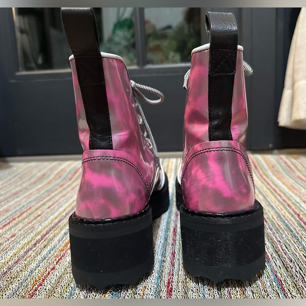 Fluevog NEW IN BOX F-Shoe Hi Revna metallic pink/silver platform boot - 8/8.5 - Picture 8 of 16